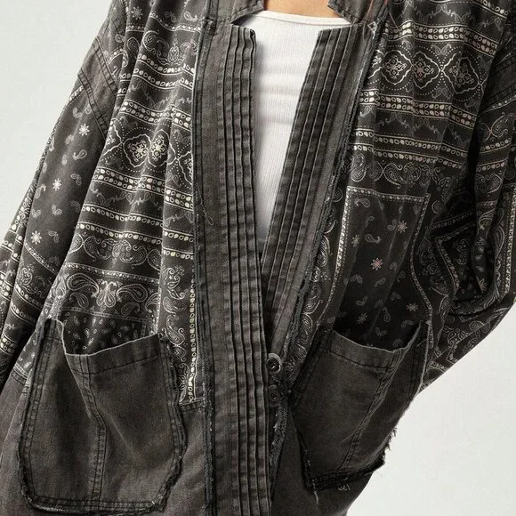 Multicolor Casual Women's Pattern Print Patchwork Jacket